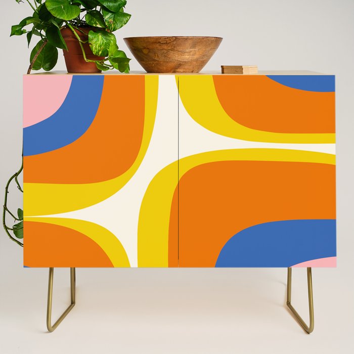 Colorful Abstract Retro Groove Pop Pattern Credenza Gallery Image 1