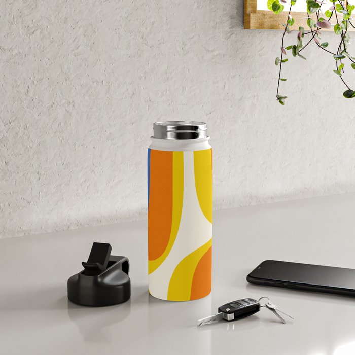 Colorful Abstract Retro Groove Pop Pattern Water Bottle Gallery Image 4