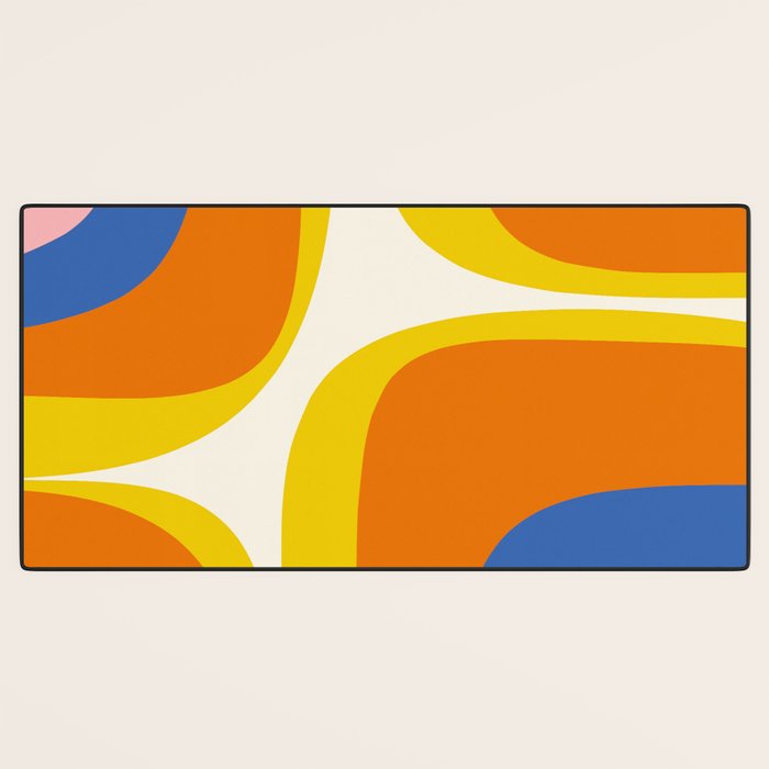 Colorful Abstract Retro Groove Pop Pattern Desk Mat Gallery Image 3