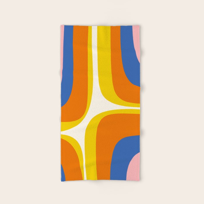 Colorful Abstract Retro Groove Pop Pattern Bath Towel Gallery Image 2