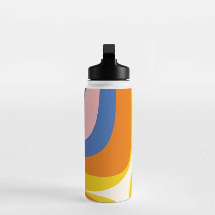 Colorful Abstract Retro Groove Pop Pattern Water Bottle Gallery Image 3