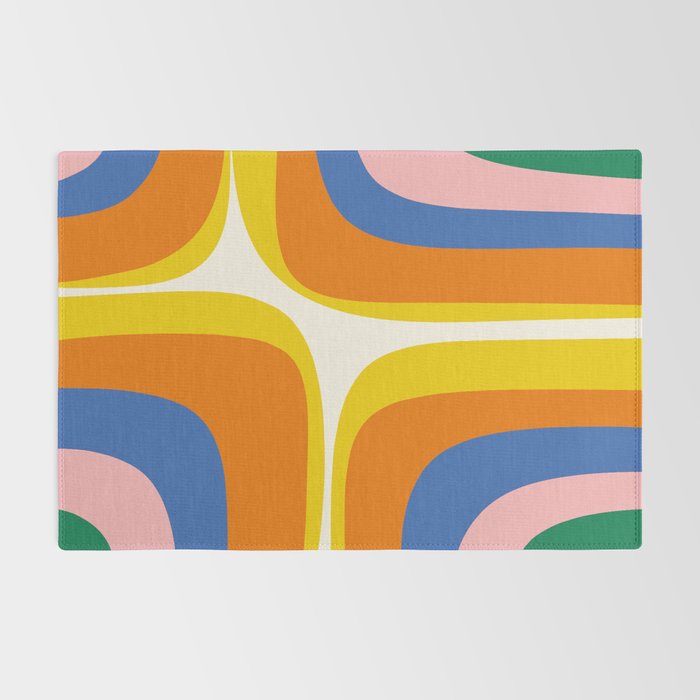 Colorful Abstract Retro Groove Pop Pattern Rug Gallery Image 2