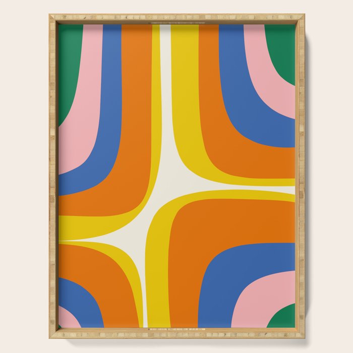 Colorful Abstract Retro Groove Pop Pattern Serving Tray Gallery Image 1