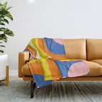 Colorful Abstract Retro Groove Pop Pattern Throw Blanket Gallery Image 1