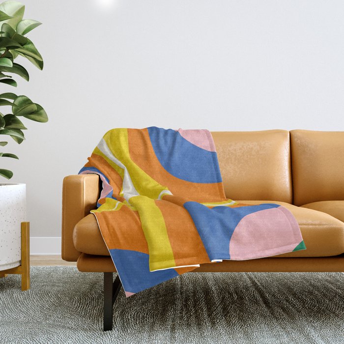 Colorful Abstract Retro Groove Pop Pattern Throw Blanket Gallery Image 1