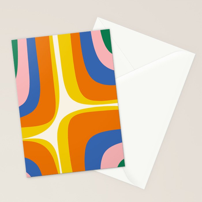 Colorful Abstract Retro Groove Pop Pattern Stationery Card Gallery Image 2