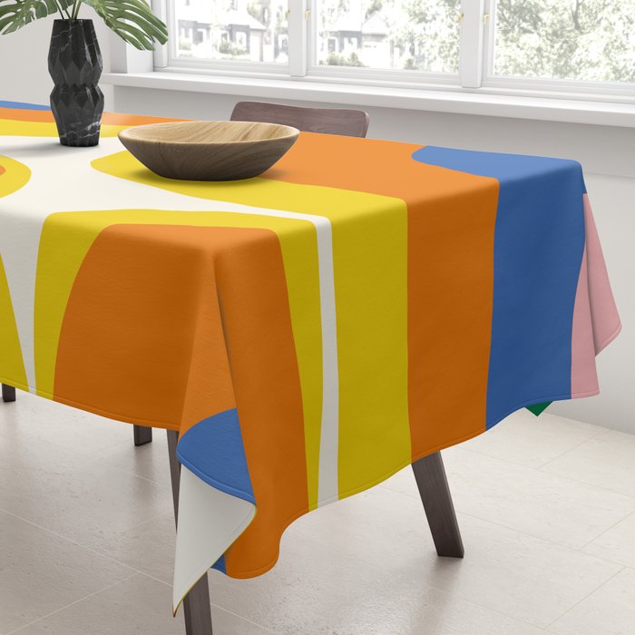 Colorful Abstract Retro Groove Pop Pattern Tablecloth Gallery Image 3