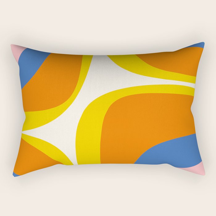 Colorful Abstract Retro Groove Pop Pattern Rectangular Pillow Gallery Image 2
