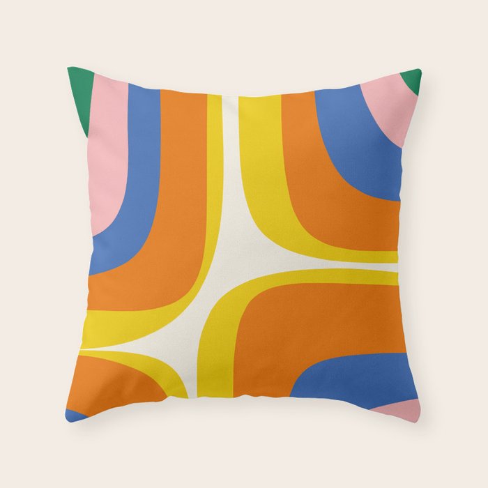 Colorful Abstract Retro Groove Pop Pattern Throw Pillow Gallery Image 6