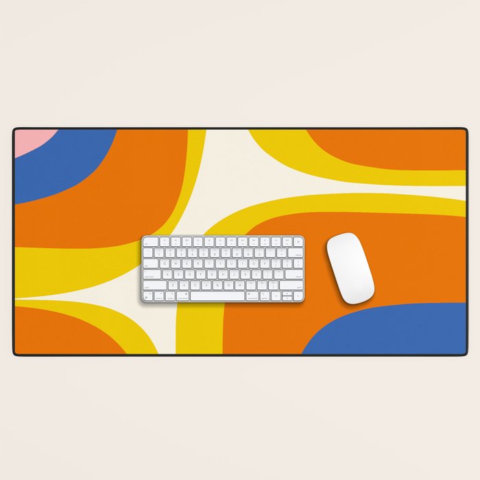 Colorful Abstract Retro Groove Pop Pattern Desk Mat Gallery Image 1
