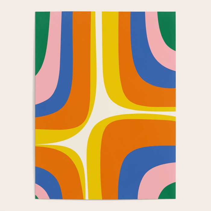 Colorful Abstract Retro Groove Pop Pattern Poster Gallery Image 4
