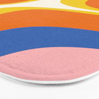 Colorful Abstract Retro Groove Pop Pattern Bath Mat Gallery Image 3