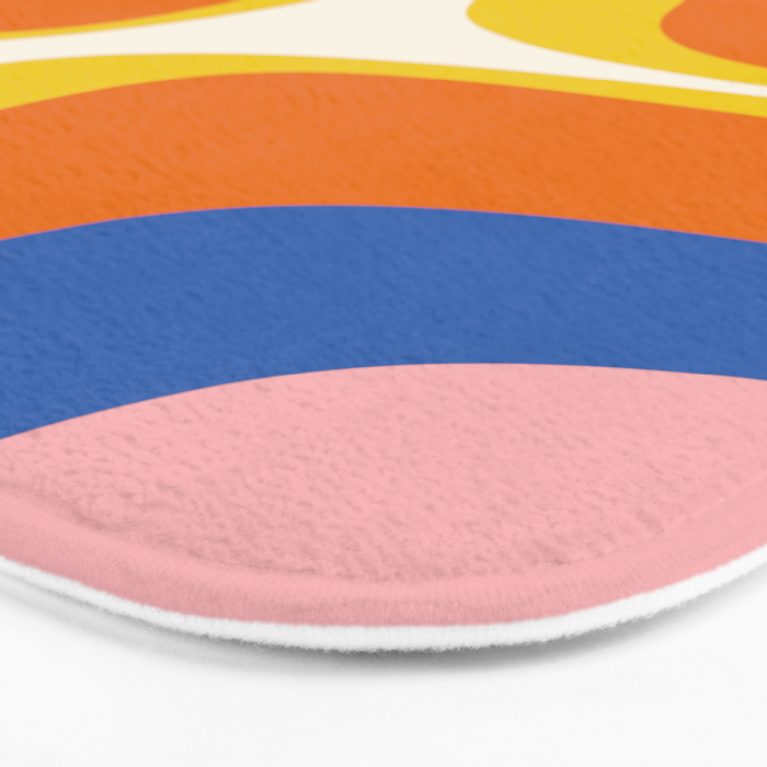 Colorful Abstract Retro Groove Pop Pattern Bath Mat Gallery Image 3