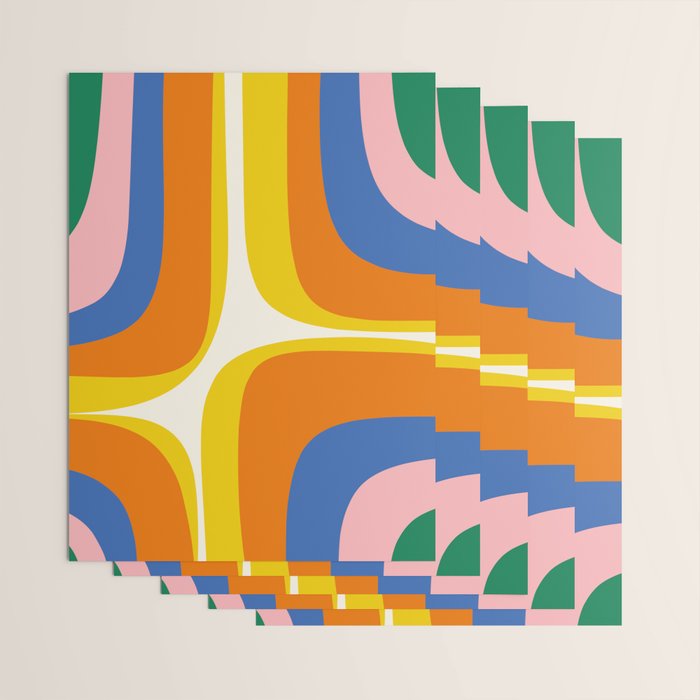 Colorful Abstract Retro Groove Pop Pattern Wrapping Paper Gallery Image 3