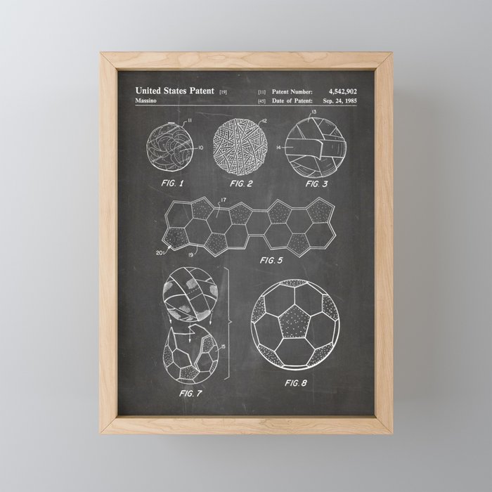 Soccer Ball Patent - Football Art - Black Chalkboard Mini Art Print Gallery Image 1