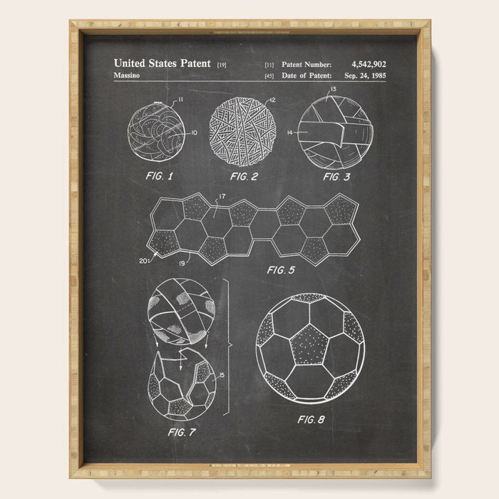 Soccer Ball Patent - Football Art - Black Chalkboard Serving Tray Gallery Image 1