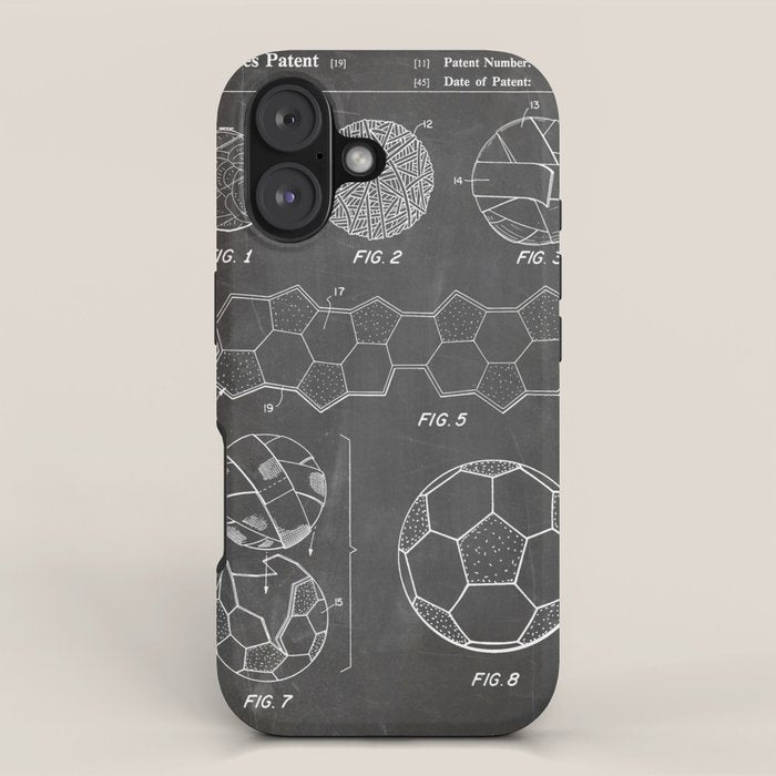 Soccer Ball Patent - Football Art - Black Chalkboard iPhone Case Gallery Image 1