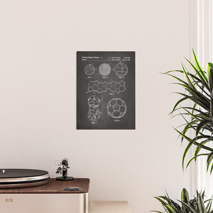 Soccer Ball Patent - Football Art - Black Chalkboard Poster Gallery Image 2