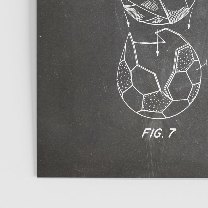 Soccer Ball Patent - Football Art - Black Chalkboard Poster Gallery Image 3