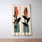 Abstract Art Tropical Leaf 16 Window Curtain Gallery Image 3