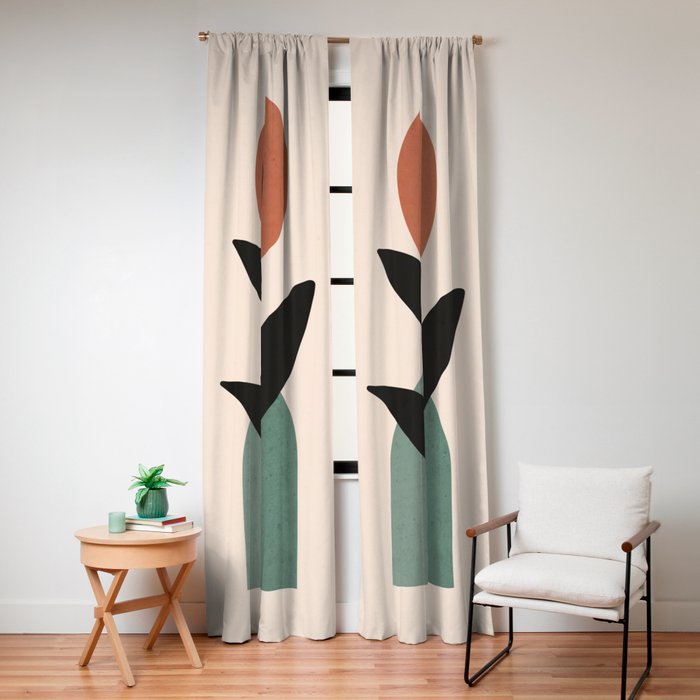 Abstract Art Tropical Leaf 16 Window Curtain Gallery Image 4