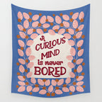 A Curious Mind Inspirational Floral Design Wall Tapestry Gallery Image 4