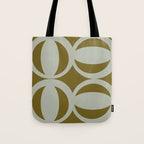 Retro Orbit Brown Olive - Mid Century Modern Geometric Tote Bag Gallery Image 1