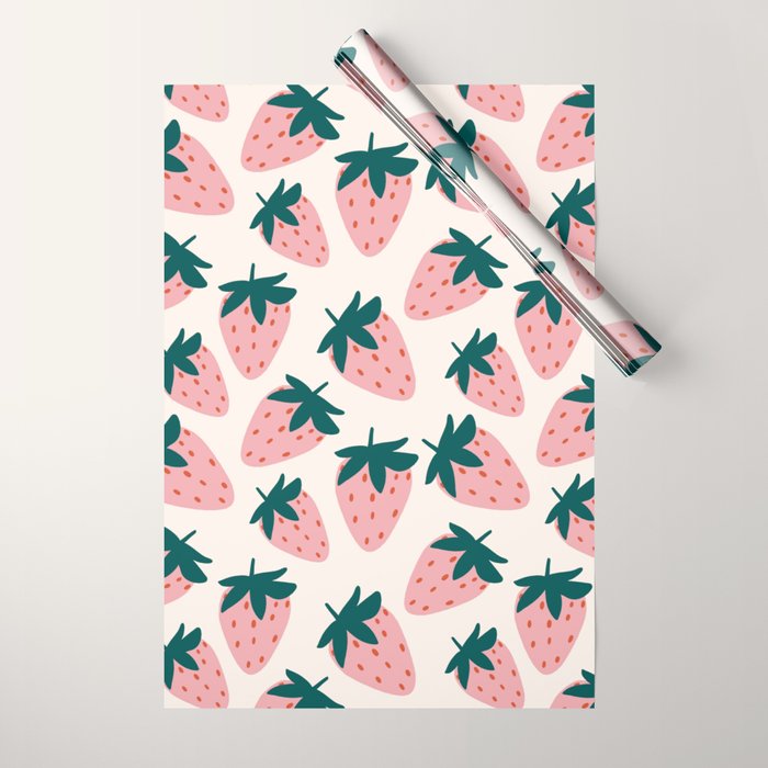 Cute Strawberry  Wrapping Paper Gallery Image 1