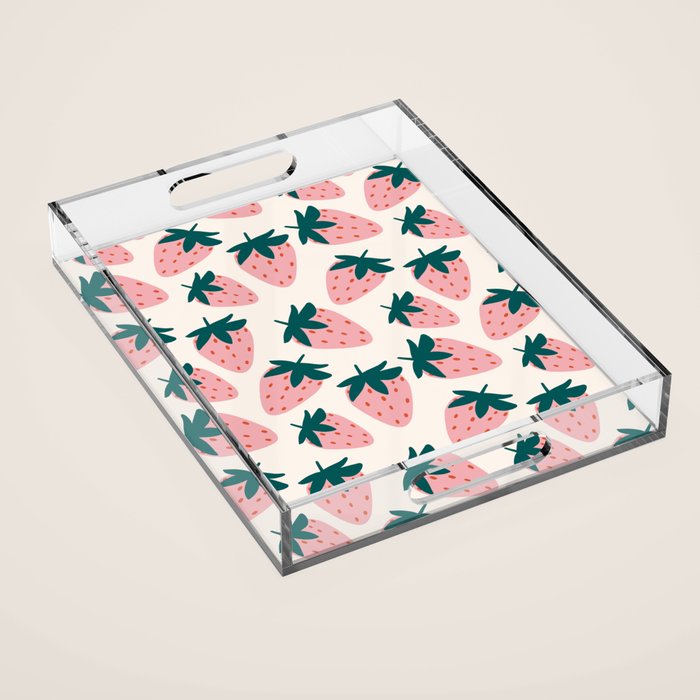 Cute Strawberry  Acrylic Tray Gallery Image 1
