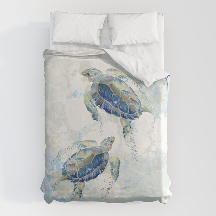 Swimming Together 2 - Sea Turtle  Duvet Cover Gallery Image 6