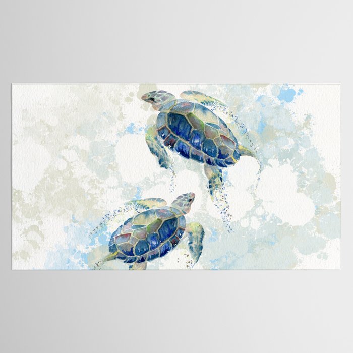 Swimming Together 2 - Sea Turtle  Tablecloth Gallery Image 2