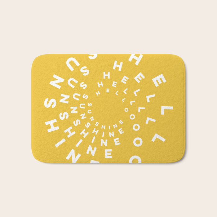 Hello Sunshine #positivity #typography Bath Mat Gallery Image 1