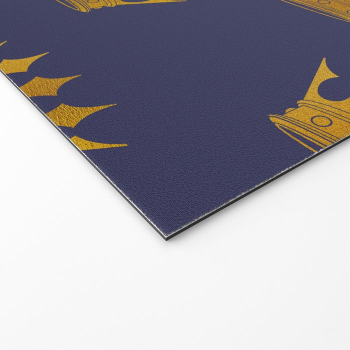Royal Blue with Gold Crowns Welcome Mat Gallery Image 2