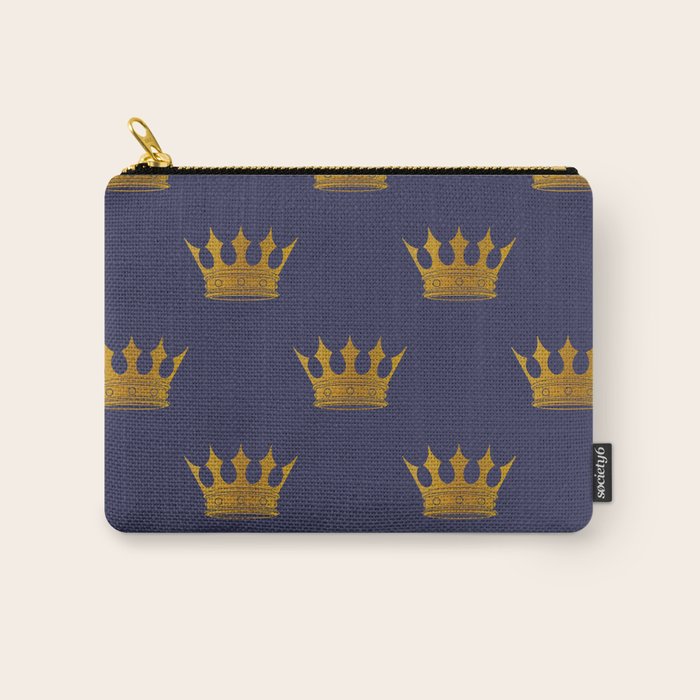 Royal Blue with Gold Crowns Carry All Pouch Gallery Image 1