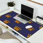 Royal Blue with Gold Crowns Desk Mat Gallery Image 2