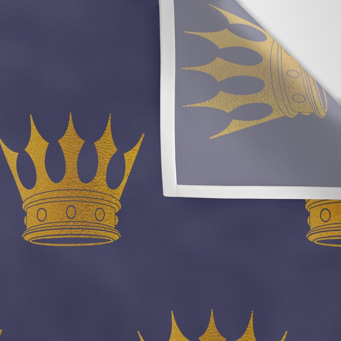 Royal Blue with Gold Crowns Wall Tapestry Gallery Image 3