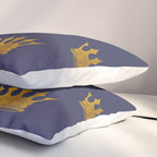 Royal Blue with Gold Crowns Pillow Sham Gallery Image 3