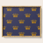 Royal Blue with Gold Crowns Serving Tray Gallery Image 1