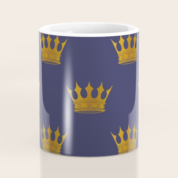 Royal Blue with Gold Crowns Coffee Mug Gallery Image 4