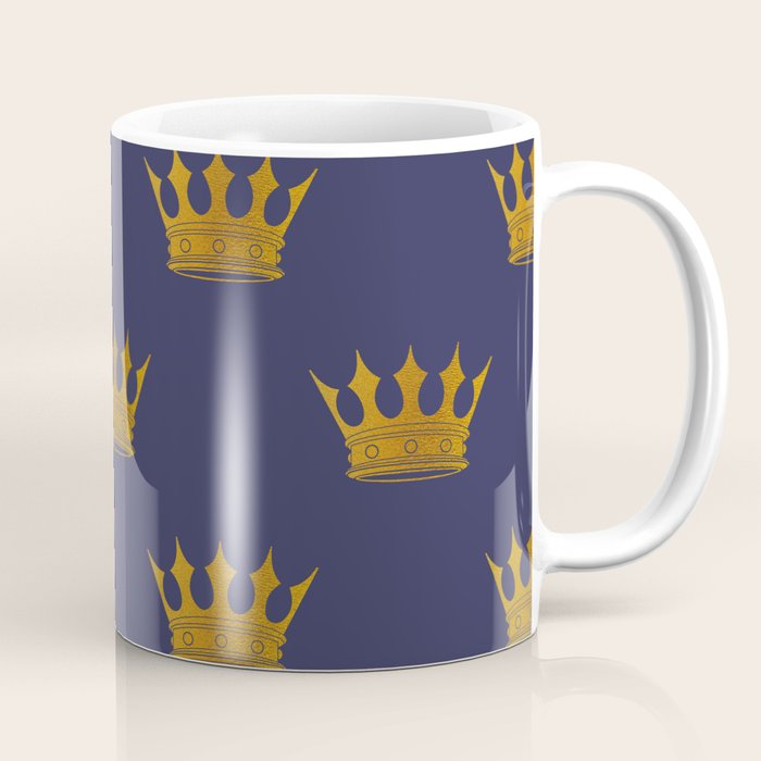 Royal Blue with Gold Crowns Coffee Mug Gallery Image 1