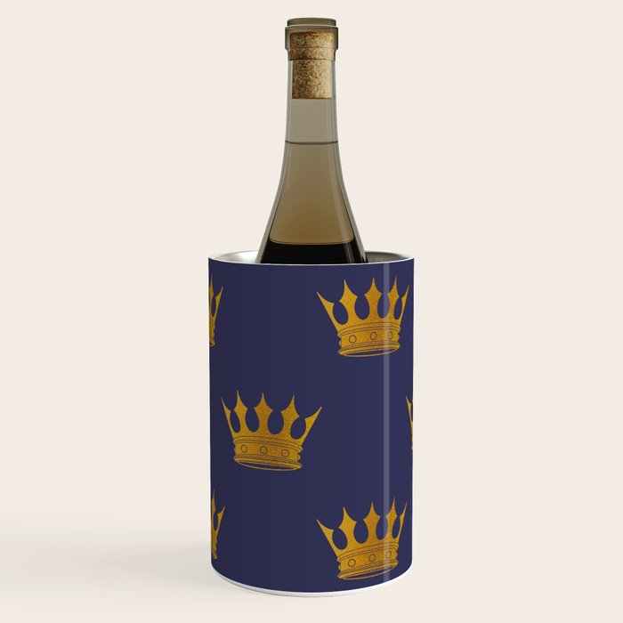 Royal Blue with Gold Crowns Wine Chiller Gallery Image 2