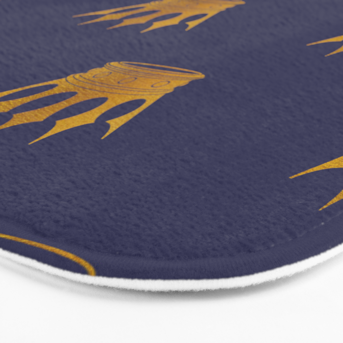 Royal Blue with Gold Crowns Bath Mat Gallery Image 3