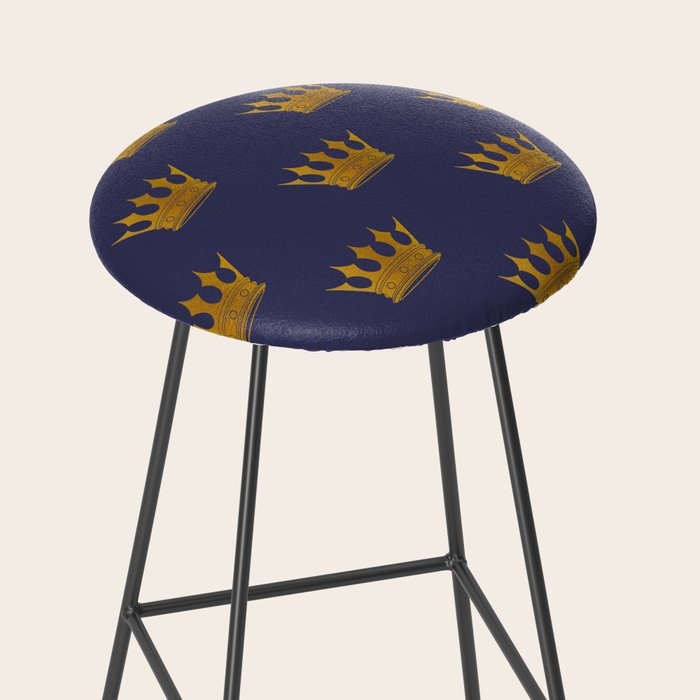 Royal Blue with Gold Crowns Stool Gallery Image 2