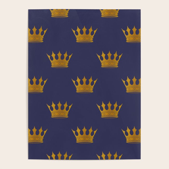Royal Blue with Gold Crowns Poster Gallery Image 4