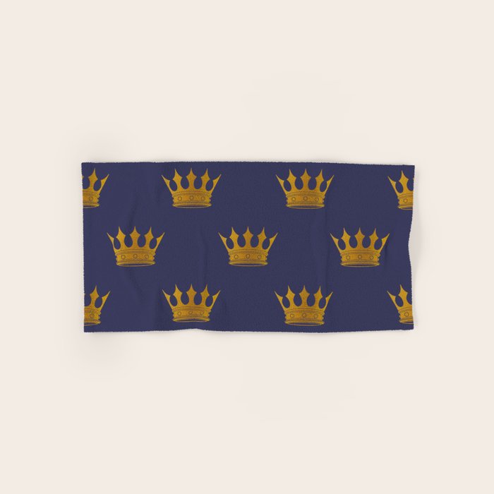 Royal Blue with Gold Crowns Bath Towel Gallery Image 1