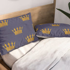 Royal Blue with Gold Crowns Pillow Sham Gallery Image 2