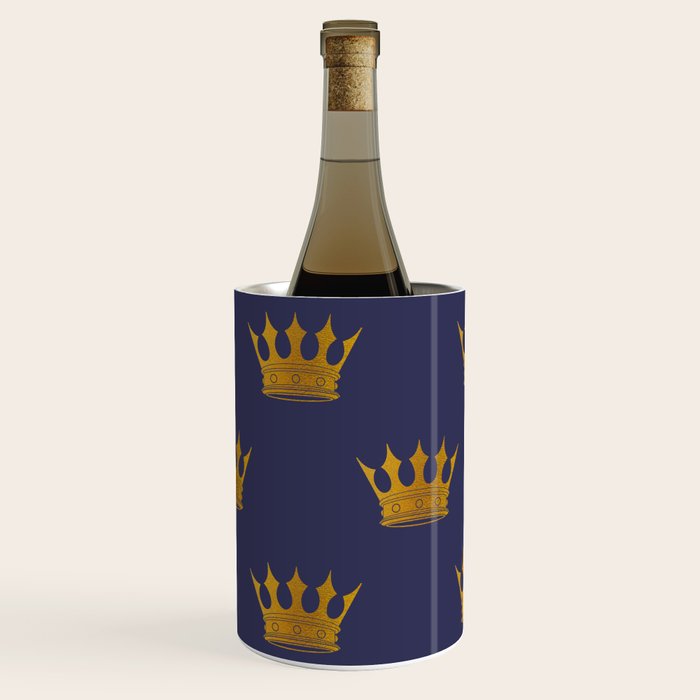 Royal Blue with Gold Crowns Wine Chiller Gallery Image 3