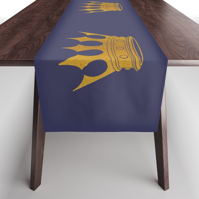 Royal Blue with Gold Crowns Table Runner Gallery Image 1