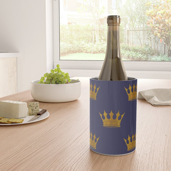 Royal Blue with Gold Crowns Wine Chiller Gallery Image 4