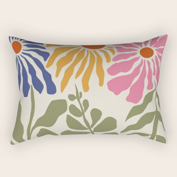 Mid-Century floral Rectangular Pillow Gallery Image 2
